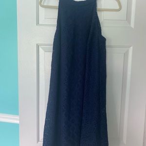 Lilly Pulitzer High Neck Navy Blue Lace Dress